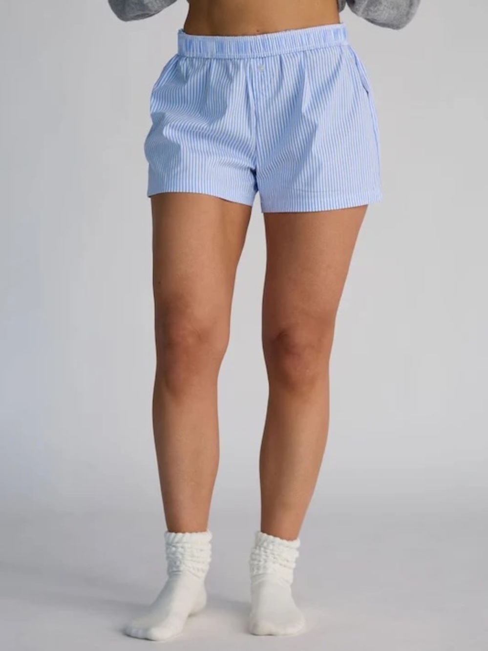 Mono B Pinstripe Boxer Style Shorts